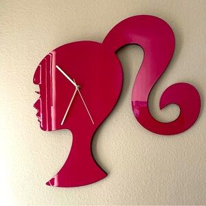 Modern Pink Silhouette Wall Clock